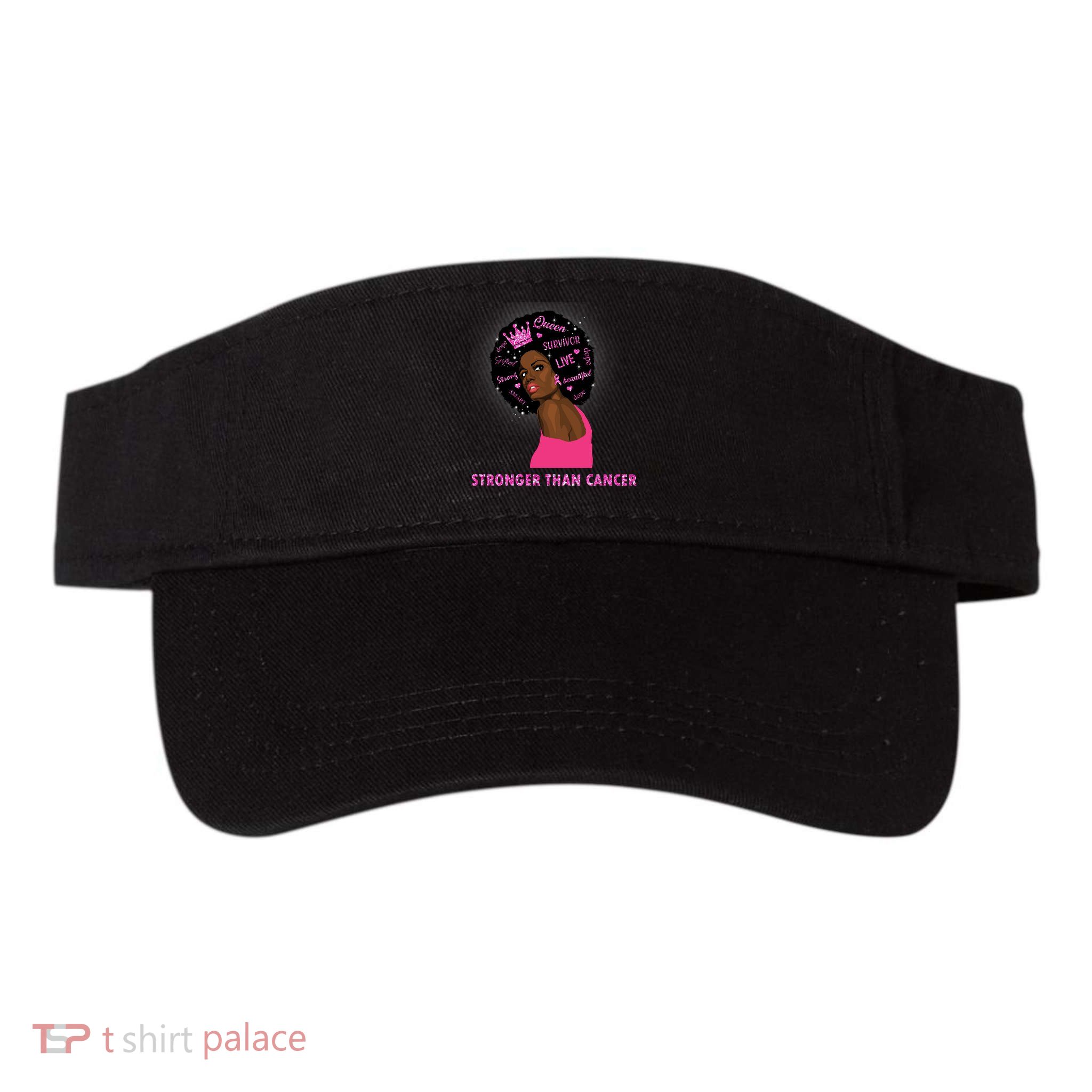 Stronger Than Cancer African American Woman Visor