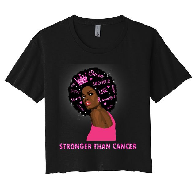 Stronger Than Cancer African American Woman Crop Top
