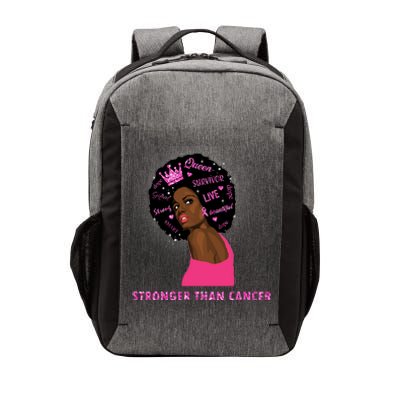 Stronger Than Cancer African American Woman Vector Backpack