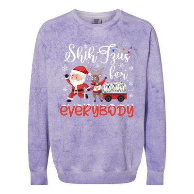 Shih Tzu Christmas Shih Tzus For Everybody Xmas Cute Gift Colorblast Crewneck Sweatshirt