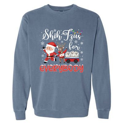 Shih Tzu Christmas Shih Tzus For Everybody Xmas Cute Gift Garment-Dyed Sweatshirt