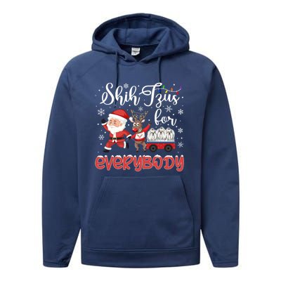 Shih Tzu Christmas Shih Tzus For Everybody Xmas Cute Gift Performance Fleece Hoodie