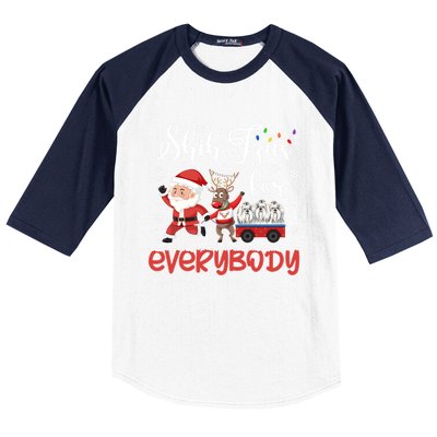 Shih Tzu Christmas Shih Tzus For Everybody Xmas Cute Gift Baseball Sleeve Shirt