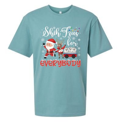 Shih Tzu Christmas Shih Tzus For Everybody Xmas Cute Gift Sueded Cloud Jersey T-Shirt