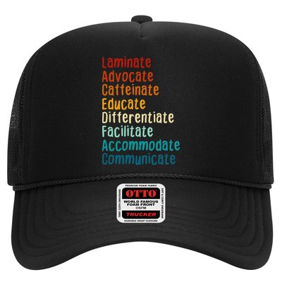 Sped Teacher Caffeinate Advocate Laminate Educate Teacher Trucker Hat