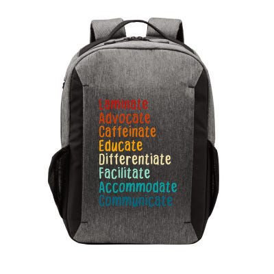 Sped Teacher Caffeinate Advocate Laminate Educate Teacher Vector Backpack
