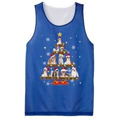 Shih Tzu Christmas Tree XMas Gift Mesh Reversible Basketball Jersey Tank