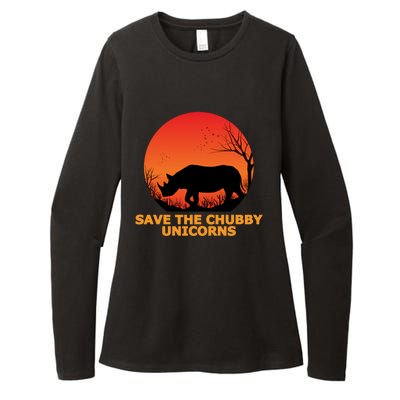 Save The Chubby Unicorns Fat Rhino Cool Gift Womens CVC Long Sleeve Shirt