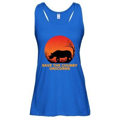 Save The Chubby Unicorns Fat Rhino Cool Gift Ladies Essential Flowy Tank