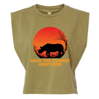 Save The Chubby Unicorns Fat Rhino Cool Gift Garment-Dyed Women's Muscle Tee