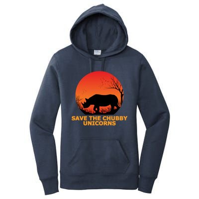 Save The Chubby Unicorns Fat Rhino Cool Gift Women's Pullover Hoodie