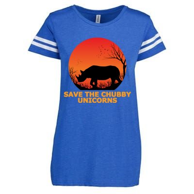 Save The Chubby Unicorns Fat Rhino Cool Gift Enza Ladies Jersey Football T-Shirt