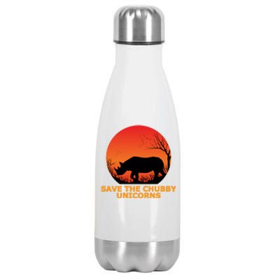 Save The Chubby Unicorns Fat Rhino Cool Gift Stainless Steel Insulated Water Bottle