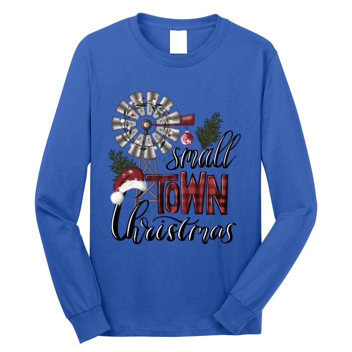 Small Town Christmas Western Hometown Xmas Farm Fresh Gift Long Sleeve Shirt