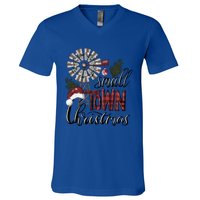 Small Town Christmas Western Hometown Xmas Farm Fresh Gift V-Neck T-Shirt