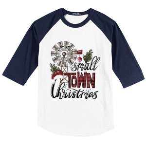 Small Town Christmas Western Hometown Xmas Farm Fresh Gift Baseball Sleeve Shirt