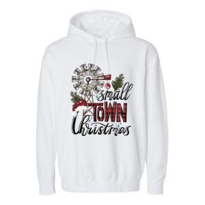 Small Town Christmas Western Hometown Xmas Farm Fresh Gift Garment-Dyed Fleece Hoodie