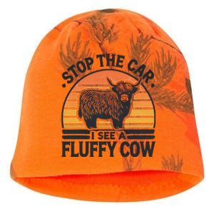 Stop The Car I See Fluffy Cow Retro Highland Cow Lover Funny Gift Kati - Camo Knit Beanie