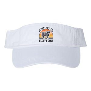 Stop The Car I See Fluffy Cow Retro Highland Cow Lover Funny Gift Valucap Bio-Washed Visor