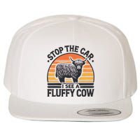 Stop The Car I See Fluffy Cow Retro Highland Cow Lover Funny Gift Wool Snapback Cap