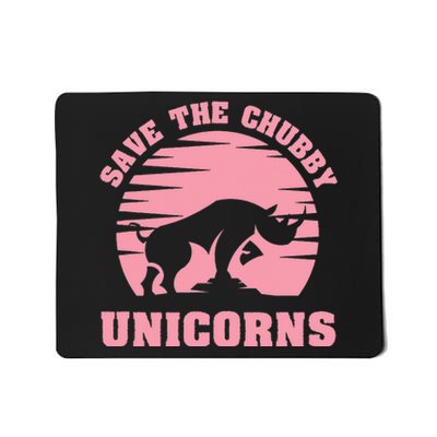 Save The Chubby Unicorns Funny Unicorn Rhino Mousepad