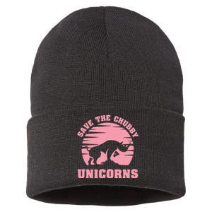 Save The Chubby Unicorns Funny Unicorn Rhino Sustainable Knit Beanie