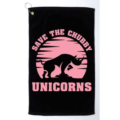 Save The Chubby Unicorns Funny Unicorn Rhino Platinum Collection Golf Towel