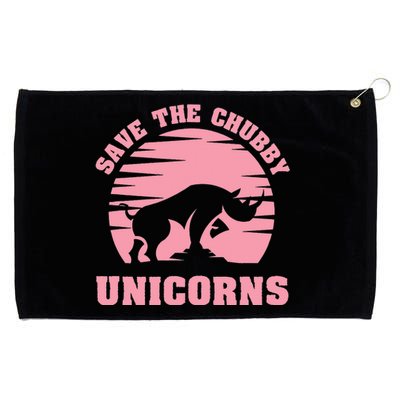 Save The Chubby Unicorns Funny Unicorn Rhino Grommeted Golf Towel