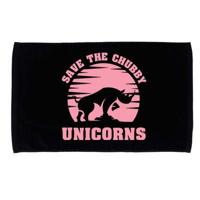 Save The Chubby Unicorns Funny Unicorn Rhino Microfiber Hand Towel