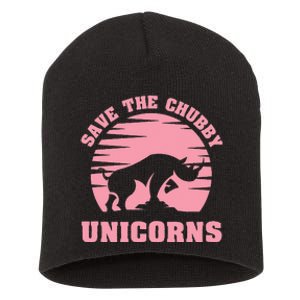 Save The Chubby Unicorns Funny Unicorn Rhino Short Acrylic Beanie