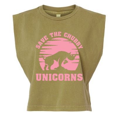 Save The Chubby Unicorns Funny Unicorn Rhino Garment-Dyed Women's Muscle Tee