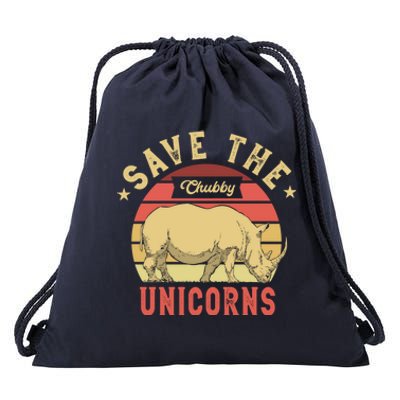 Save The Chubby Unicorns For A Chubby Unircorn Fan Gift Drawstring Bag