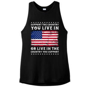 Support The Country You Live In The Country You Ladies PosiCharge Tri-Blend Wicking Tank