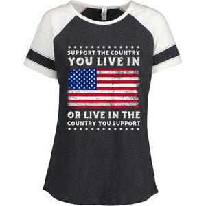 Support The Country You Live In The Country You Enza Ladies Jersey Colorblock Tee