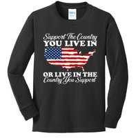 Support The Country You Live In The Country You Support Usa Kids Long Sleeve Shirt