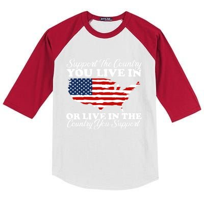 Support The Country You Live In The Country You Support Usa Kids Colorblock Raglan Jersey