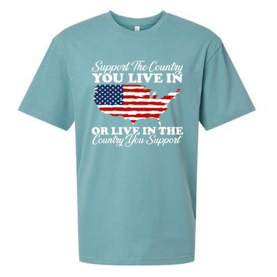 Support The Country You Live In The Country You Support Usa Sueded Cloud Jersey T-Shirt