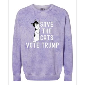 Save The Cats Vote Trump Political Cat Humor Cat Colorblast Crewneck Sweatshirt