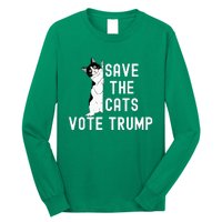 Save The Cats Vote Trump Political Cat Humor Cat Long Sleeve Shirt