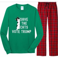 Save The Cats Vote Trump Political Cat Humor Cat Long Sleeve Pajama Set