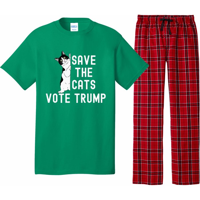 Save The Cats Vote Trump Political Cat Humor Cat Pajama Set