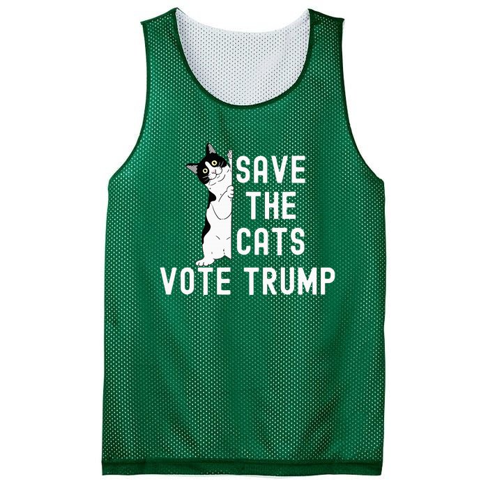 Save The Cats Vote Trump Political Cat Humor Cat Mesh Reversible Basketball Jersey Tank