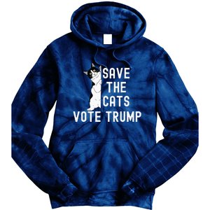 Save The Cats Vote Trump Political Cat Humor Cat Tie Dye Hoodie