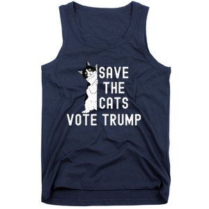 Save The Cats Vote Trump Political Cat Humor Cat Tank Top