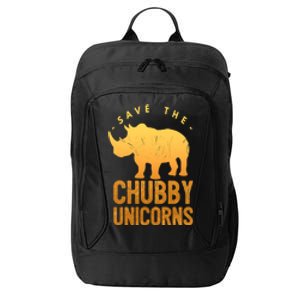 Save The Chubby Unicorns Funny Rhino Animal Rights Gift City Backpack