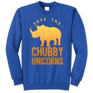 Save The Chubby Unicorns Funny Rhino Animal Rights Gift Sweatshirt