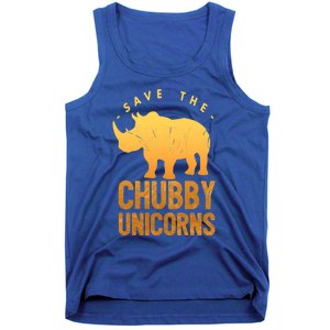 Save The Chubby Unicorns Funny Rhino Animal Rights Gift Tank Top