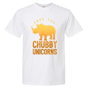 Save The Chubby Unicorns Funny Rhino Animal Rights Gift Garment-Dyed Heavyweight T-Shirt