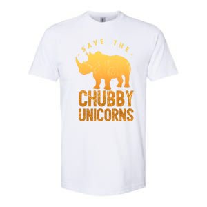 Save The Chubby Unicorns Funny Rhino Animal Rights Gift Softstyle CVC T-Shirt