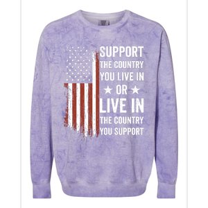 Support The Country You Live In The Country You Support Usa Colorblast Crewneck Sweatshirt